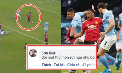 Kiếm được pen nhưng Martial vẫn bị chửi vì sút kém cả Luke Shaw